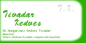 tivadar kedves business card